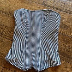 Corset Top blue pinstripe